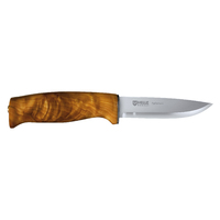 Helle Fjellkniven - 95mm Sandvik 12C27 Stainless Steel Knife (Curly Birch Handle with Leather Sheath)