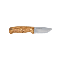 Helle Wabakimi - 84mm High-alloy Sleipner Tool Steel Knife (Curly Birch Handle with Leather Sheath)