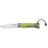 Opinel 001715  - 8.5cm Stainless Steel Outdoor Knife, No 8 (Earth Green Handle)