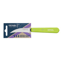 Opinel 001925 - 7cm Stainless Steel Curved Vegatable Knife (Apple Green Handle)