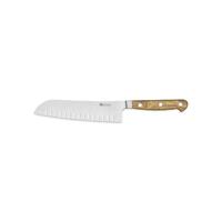 Maserin 0AU631219 - 20cm Stainless Steel Santoku Chef Knife (Olive Wood Handle)