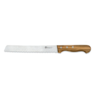 Maserin 0BA633122 - 22cm Stainless Steel Bread Knife (Olive Wood Handle)