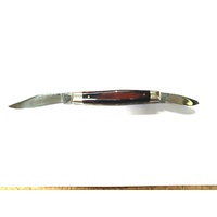 George Wostenholm 132EPol - 70mm Twin Blade Stockman's Knife (Laminated Rosewood Scales Handle)