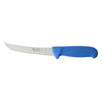 Victory Knives 170015200 - 2.5mm x 15cm Carbon Steel Curved Boning Knife (Black Progrip Handle)