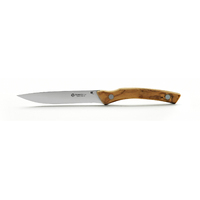 Maserin 2031OL - Set of 4 Stainless Steel Steak Knives (Olive Wood Handle)