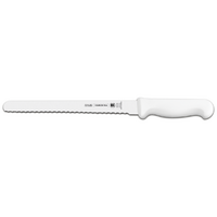 Tramontina 24627080 - 250mm Stainless Steel Serrated Slicing Knife (White Poly Handle)