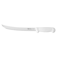 Victory Knives 250525115 - 2.5mm x 25cm Stainless Steel Curved Filleting Knife (White Plastic Handle)