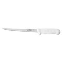Victory Knives 250622115 - 2.5mm x 22cm Stainless Steel Narrow Filleting Knife (White Plastic Handle)