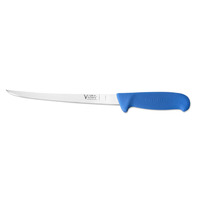 Victory Knives 250622200BLUE - 2.5mm x 22cm Stainless Steel Narrow Filleting Knife (Blue Progrip Handle)
