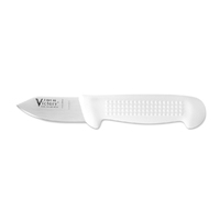 Victory Knives 260108115  - 2.5mm x 8cm Stainless Steel Single Edge Oyster Knife (White Plastic Handle)