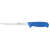 Victory Knives 2700018200LUE - 2.5mm x 18cm Stainless Steel Narrow Boning Knife (Blue Progrip Handle)