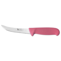 Victory Knives 270013200PINK - 2.5mm x 13cm Stainless Steel Curved Boning Knife (Pink Progrip Handle)