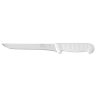 Victory Knives 271019115 - 2.5mm x 19cm Stainless Steel Straight Boning Knife (White Plastic Handle)