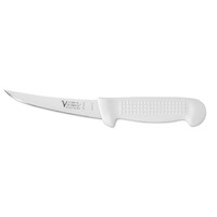 Victory Knives 272013115 - 2.5mm x 13cm Stainless Steel Narrow Curved Boning Knife (White Plastic Handle)