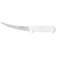 Victory Knives 272015114 - 2.5mm x 15cm Stainless Steel Narrow Curved Boning Knife (White Plastic Handle)