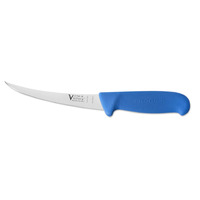 Victory Knives 372015200BLUE - 2mm x 15cm Stainless Steel Flexible Narrow Curved Boning Knife (Blue Progrip Handle)