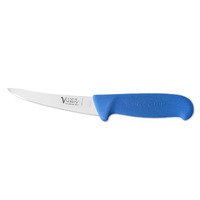Victory Knives 372112200B - 2mm x 12cm Stainless Steel Narrow Curved Boning Knife (Blue Progrip Handle)