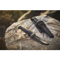 Hultafors 380270 - 93mm Carbon Steel Outdoor Knife OK4 (Black Plastic Handle with Fire Steel)