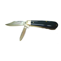 Joseph Rodgers 77BufPol - 55mm Stainless Steel Clip Point Knife & 40mm Spearpoint Pen Knife (Buffalo Scales)