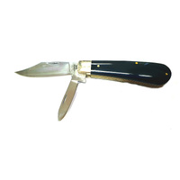Joseph Rodgers 78BufPol - 55mm Clip Point Knife & 50mm Castrator Knife (Buffalo Scales)