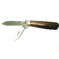 Joseph Rodgers 78DOPOL - 55mm Clip Point Knife & 50mm Castrator Knife (Dark Oak Scales)