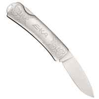 EKA 7900507 - 8.5cm Stainless Steel Classic 5 Folding Knife (Engraved Stainless Steel Handle)