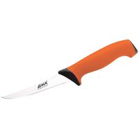 EKA 7930180 - 13cm Stainless Steel Curved Boning Knife (Orange Santoprene Handle)