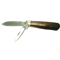Joseph Rodgers 82DOSat - 60mm Stainless Steel Spearpoint & a 40mm Stainless Steel Spearpoint Pen Knife (Dark Oak Scales Handle)