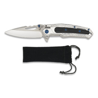 Albainox AL18354 - 8.6cm Stainless Steel Folding Knife (G10 Handle with Clip)