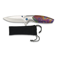 Albainox AL18390 - 8.6cm Matt Finished Stainless Steel Folding Knife ( S/Steel Handle with a 3D Photo Painting)