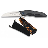 Albainox AL18449 - Tokisu 9.5cm Stainless Steel Folding Knife (G10 Carbon Fibre Handle)