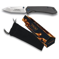 Albainox AL18451 - Tokisu 6.6cm Stainless Steel Folding Knife (G10 Carbon Fibre Handle)
