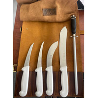 Victory Knives BTSL - Butcher Set with Leather Knife Roll