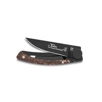 Claude Dozorme CD.142.79N - 9cm Dressed Series Teflon Stainless Steel Pocket Knife (Liner Lock, Stag Horn Handle)