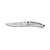 Claude Dozorme CD.142.90 - 9cm Eiffel Series Stainless Steel Pocket Knife (Liner Lock, Black Plexiglass Handle)