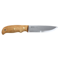 Helle DidiGalgalu - 129mm Stainless Steel Knife (African Kiatt & Vulcanfire Wood Handle with Leather Sheath)