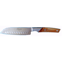 Goyon Chazeau GC7050 - 18cm Stainless Steel Santoku Granton Chefs Knife (Juniper Wood Handle)