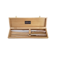 Goyon Chazeau GCSetHorn - Stainless Steel Carving Set, Knife & Fork (Horn Handles)