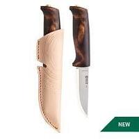 Helle Gro-07 - 93mm Sandvik12C27 Stainless Steel (Dark Birch Handle with Leather Sheath)