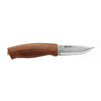 Helle Skog - 76mm Triple Laminated Stainless Steel Knife (Beechwood Handle with Leather Sheath)