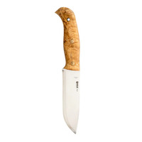 Helle Nord - 147mm Sandvik 14C28N Stainless Steel Knife (Curly Birch Handle with Leather Sheath)