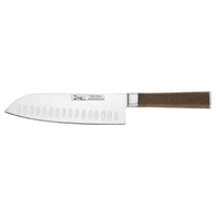  IVO Cork Range IV33322.18  - 18cm Carbon Steel Santoku Knife, Granton Edge (Cork Handle)