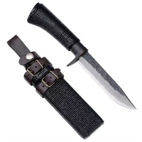 Kanetsune KB203 - 120mm Carbon Steel Urushi Damascus Knife (Oak Wood with  Black Urushi Cord Wrap Finish Handle)