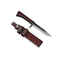 Kanetsune 'IRODORI' 120mm BS damascus blade, red laquer finish handle and sheath