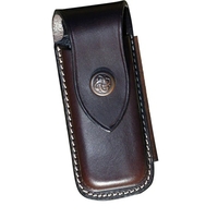 Rugged Luxury Leather Small Horizontal Pocket Knife Pouch - LHS