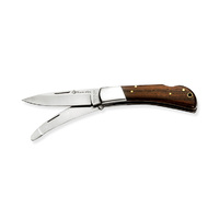 Maserin M1262LGS - 75mm Stainless Steel Hunting Knife (2 blade with Wood Handle)