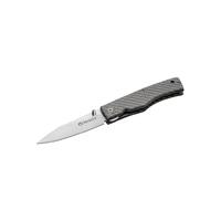 Maserin M392CA - 78mm Stainless Steel Folding Knife (Black & Silver Carbon Fiber Handle)