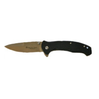 Maserin 46005G10N - 75mm Satin Finish Stainless Steel Sporting Knife (Black G10 Handle)