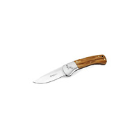 Maserin 'Hunting Line' 80mm blade, olive wood handle - engraved hare