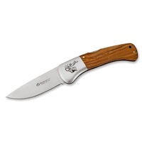 Maserin M760ICV - 90mm Stainless Steel Hunting Knife (Olive Wood Handle with Engraved Stag)